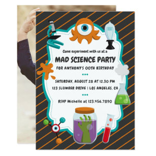 Personalised Girl Fun Science Experiment Birthday Party Invites inc envelope B73