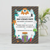 Personalised Mad Science Birthday Party Photo Invitation (Standing Front)