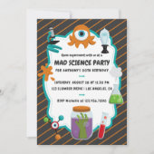 Personalised Mad Science Birthday Party Photo Invitation (Front)
