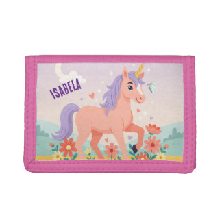 Personalised Magical Unicorn Fantasy Tri-fold Wallet