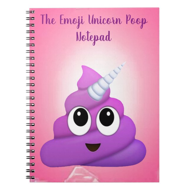 Personalised Magical Unicorn Poop Emoji Notebook (Front)