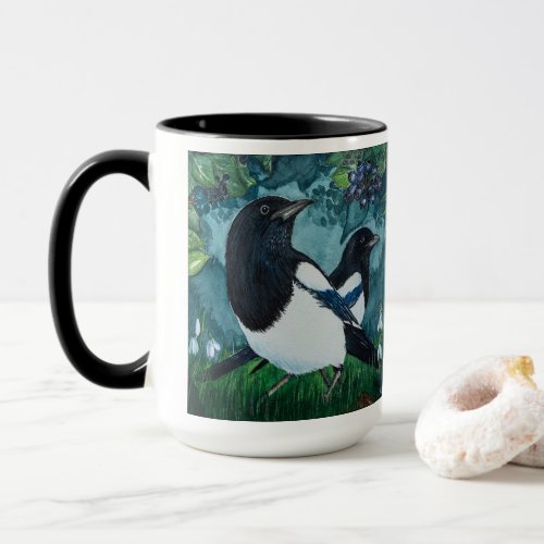 Personalised Magpie Coffee Mug