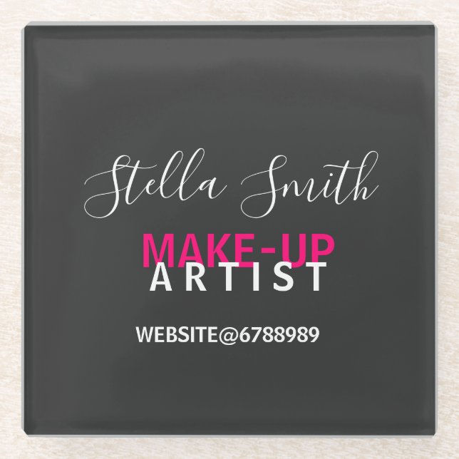 Personalised Makeup Artist Standard Glass Coaster (Front)