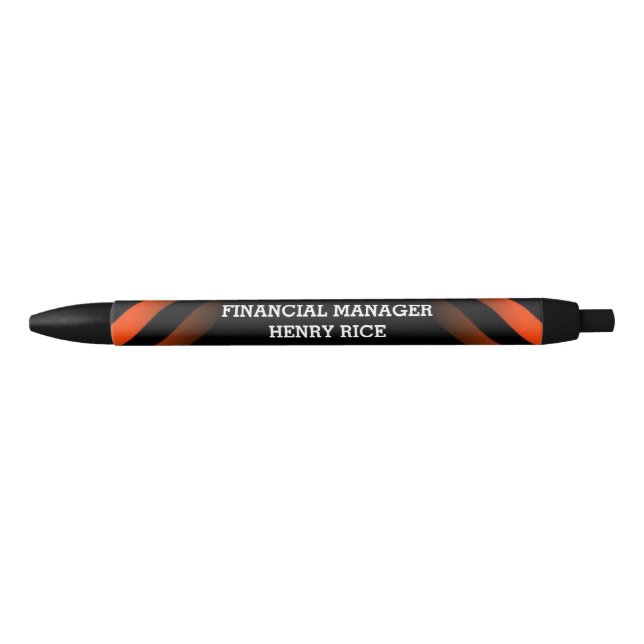 Personalised manager orange stripes pen (Front)