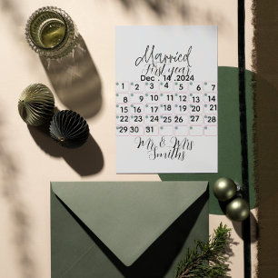 Personalised Married Calendar Date  Invitation