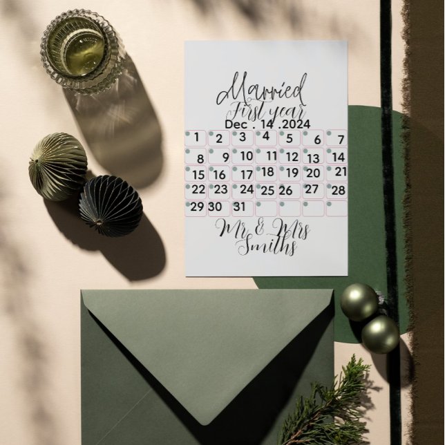 Personalised Married Calendar Date  Invitation (Creator Uploaded)
