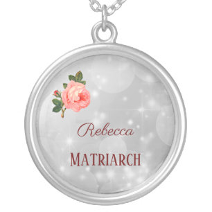 Personalised Matriarch Rose design Necklace