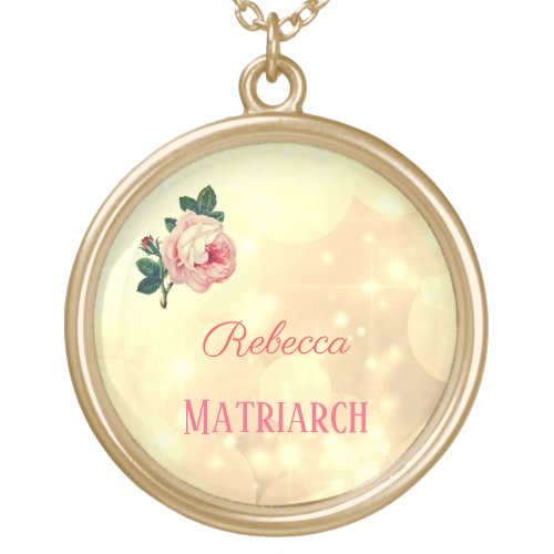 Personalised Matriarch Rose design Necklace