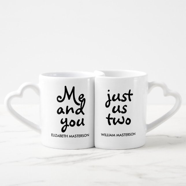 Personalised Me and you, just us two Coffee Mug Set (Front Nesting)
