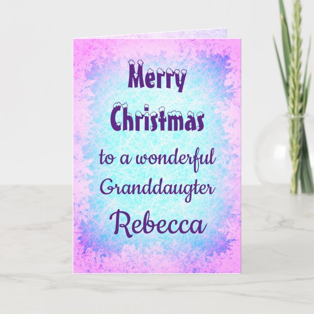 Personalised Merry Christmas Granddaughter Card (Front)