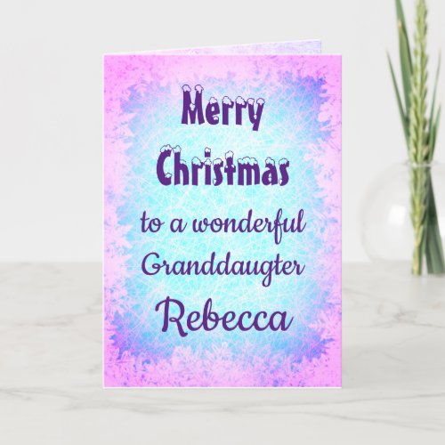 Personalised Merry Christmas Granddaughter Card