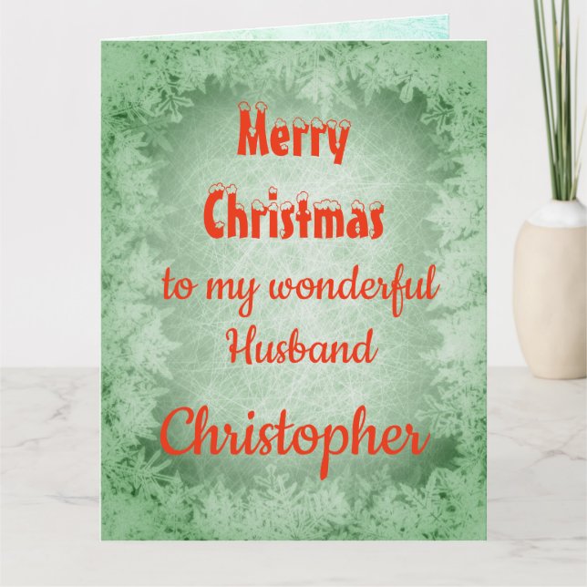 Personalised Merry Christmas Husband Card (Front)