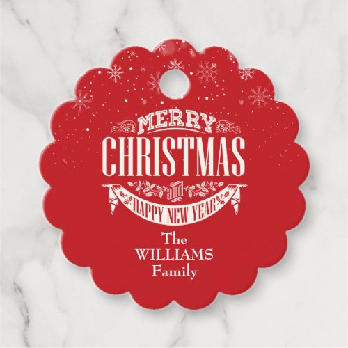 Personalised Merry Christmas Photo Favor Tags