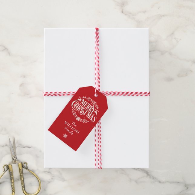 Personalised Merry Christmas Photo Gift Tags (With Twine)