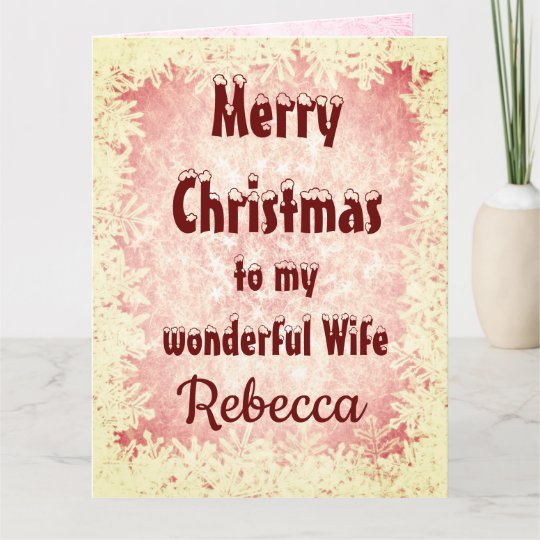 Personalised Merry Christmas Wife Card | Zazzle.com