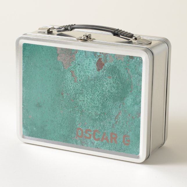 Personalised Metal Lunch Box - Oxidized Copper (Front)