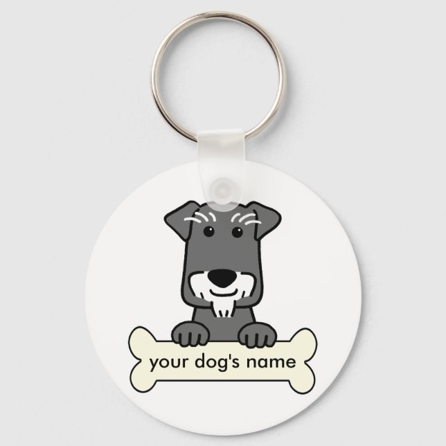 Personalised Miniature Schnauzer Keychain (Front)
