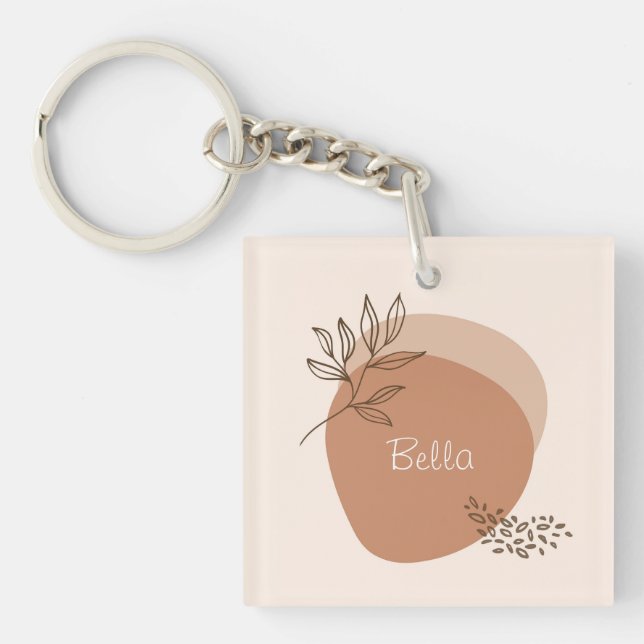 Personalised minimalist abstract design |  keychain (Front)