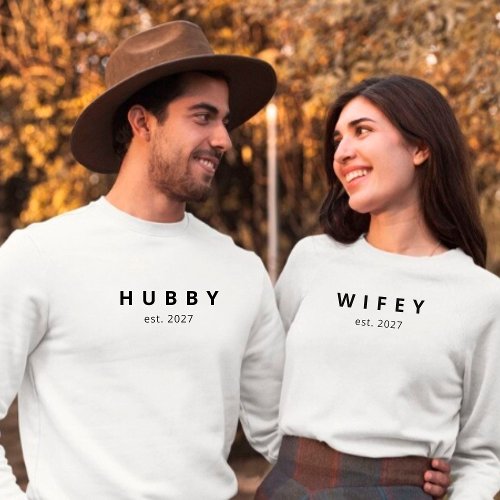 Personalised Minimalist  Hubby Year Established  Sweatshirt