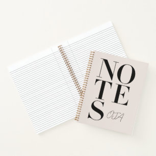 Personalised Minimalist Notes Custom Name Notebook