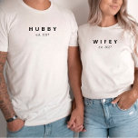 Personalised Minimalist Wifey Year Established    T-Shirt<br><div class="desc">Personalised Minimalist Wifey Year Established newlywed</div>