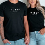 Personalised Minimalist Wifey Year Established   T T-Shirt<br><div class="desc">Personalised Minimalist Wifey Year Established newlywed</div>