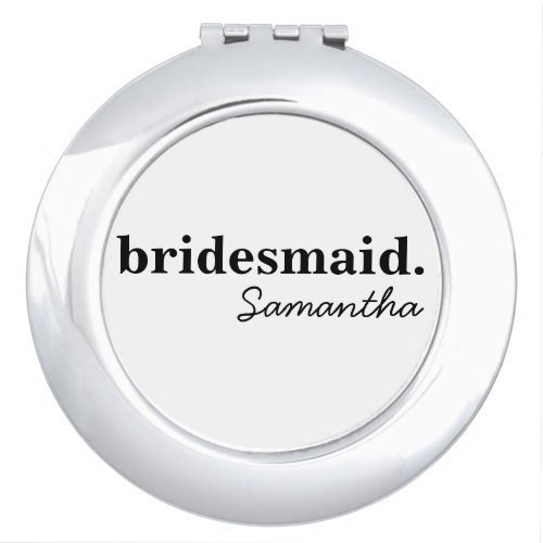 Personalised Modern Bridal Bridesmaid Proposal Compact Mirror