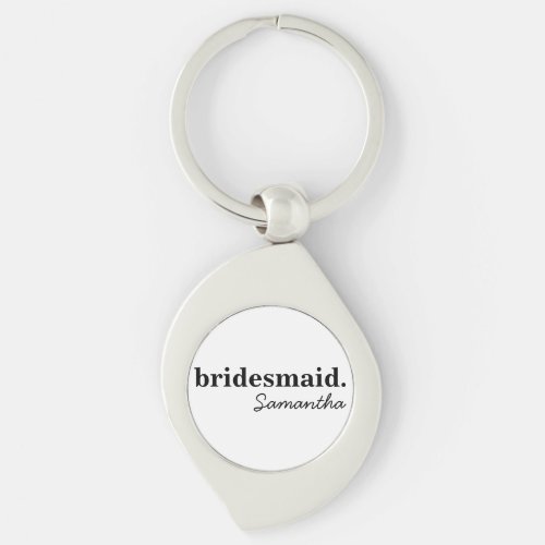 Personalised Modern Bridal Shower Bridesmaid Keychain