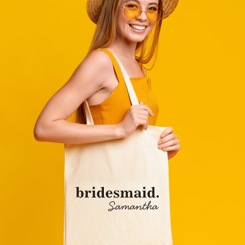Personalised Modern Bridal Shower Bridesmaid Tote Bag