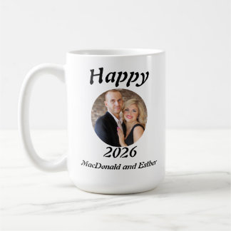 Personalised Modern Happy 2026 photo Coffee Mug