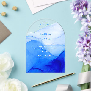 Personalised Modern Ink Wedding Abstract Bold  Acrylic Invitations