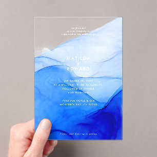 Personalised Modern Ink Wedding Abstract Bold  Acrylic Invitations