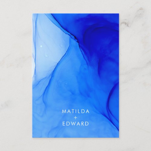 Personalised Modern Ink Wedding Details Bold Blue Enclosure Card