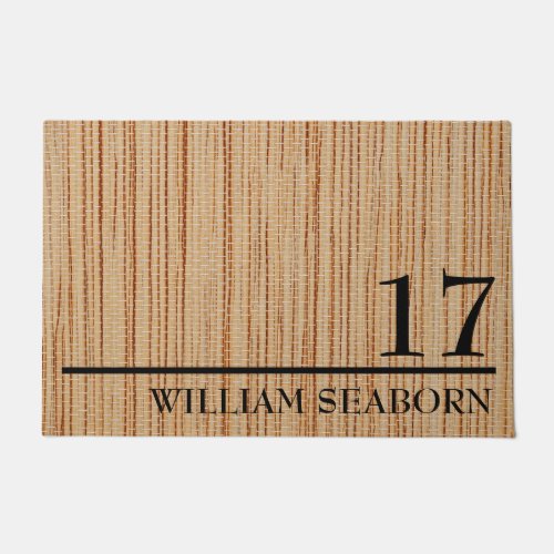 Personalised Modern Rustic House Number and Name   Doormat