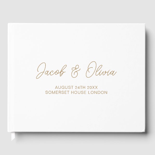Personalised Modern Wedding Guest Book (Front)