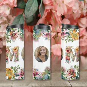 Personalised MOM flowers Mothers Day Photo Thermal Tumbler