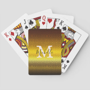 Personalised monogram gold playing cards