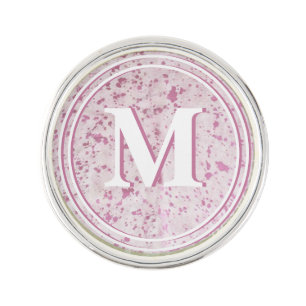 Personalised Monogram pink lapel pin
