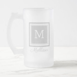 Personalised Monogrammed Frosted Glass Beer Mug