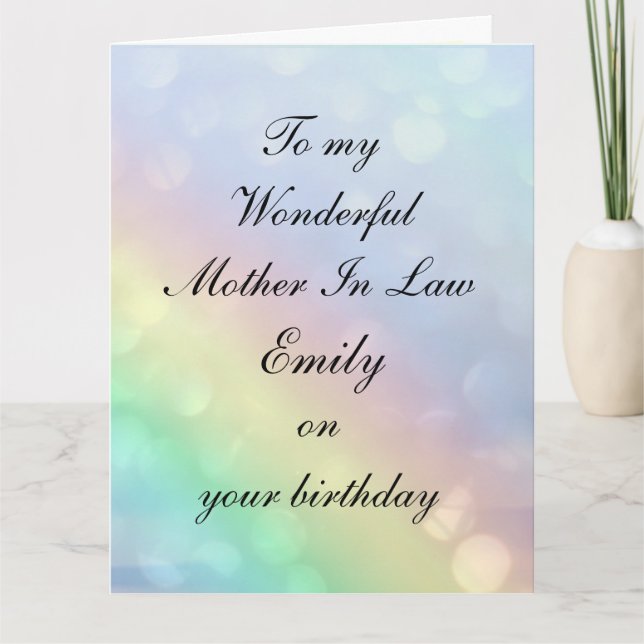 Personalised Mother In Law Birthday Card (Front)