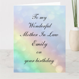 Personalised Mother In Law Birthday Card