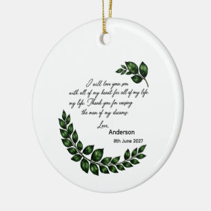 Personalised Mother of Groom Bride gift, Thank you Ceramic Ornament