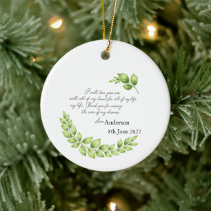 Personalised Mother of Groom Bride gift, Thank you Ceramic Ornament
