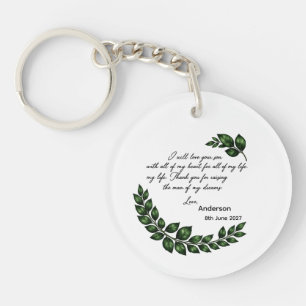 Personalised Mother of Groom Bride gift, Thank you Keychain