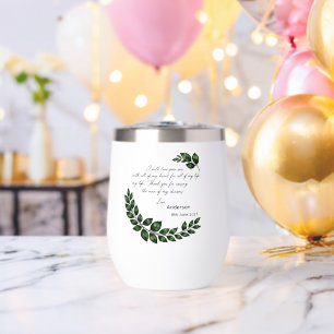 Personalised Mother of Groom Bride gift, Thank you Thermal Wine Tumbler