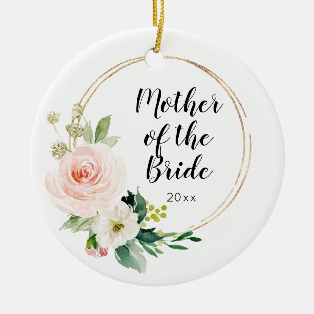 Personalised Mother of the Bride Wedding Keepsake Ceramic Ornament (Front)