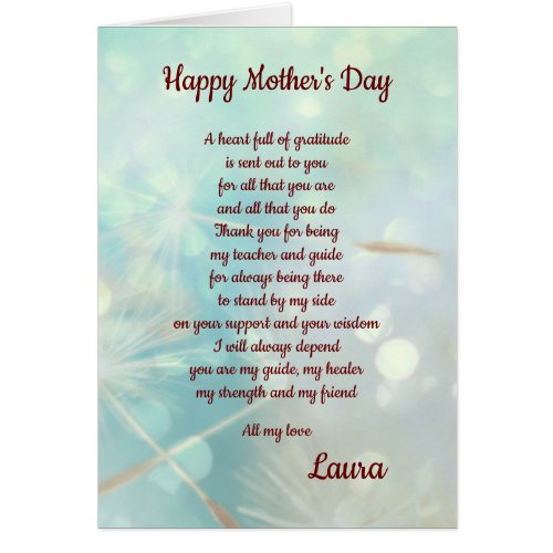 Personalised Mothers Day Card