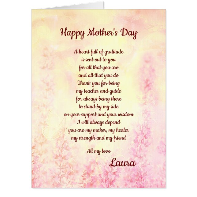 Personalised Mothers Day Card (Front)
