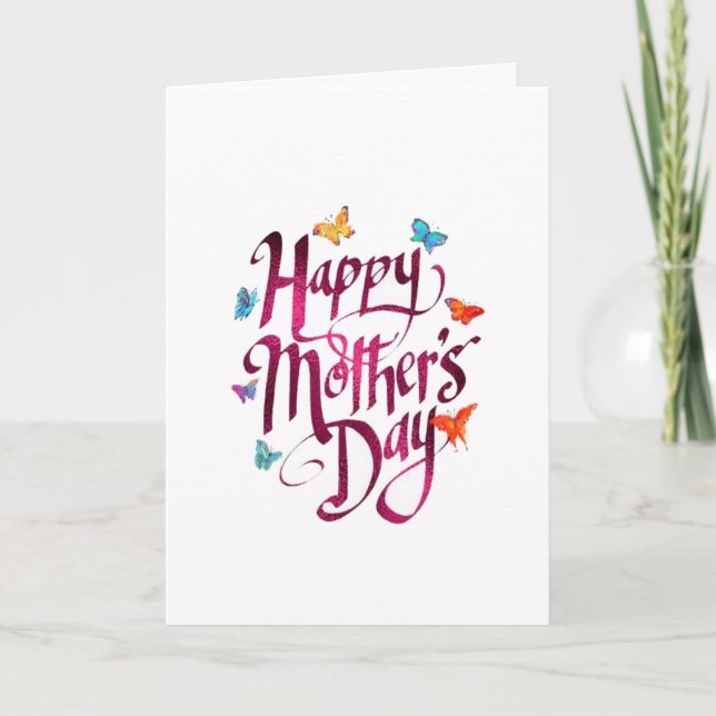 Personalised Mother's Day Card - Butterflies (Front)