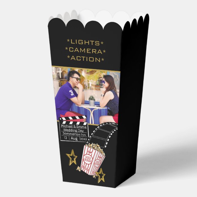 Personalised Movie Star Custom Photo Cinema Theme Favor Boxes (Front)